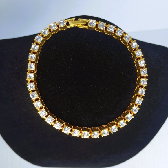 1ct Square Diamond Tennis Bracelet 18K Gold Womens Ladies Diamonds Jewelry 18 K